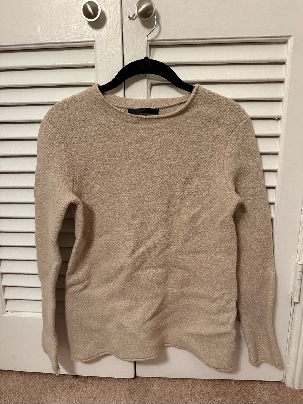 Jenni Kayne oatmeal boucle form fitting sweater top